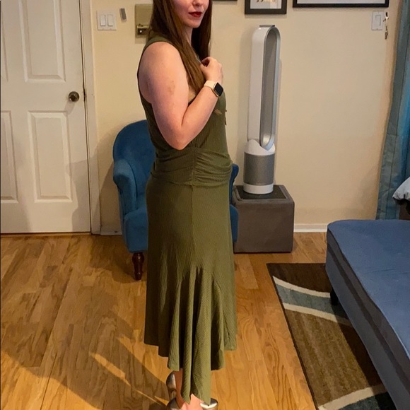 Anthropologie midi boho dress in green size L - Picture 5 of 7